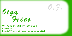 olga fries business card